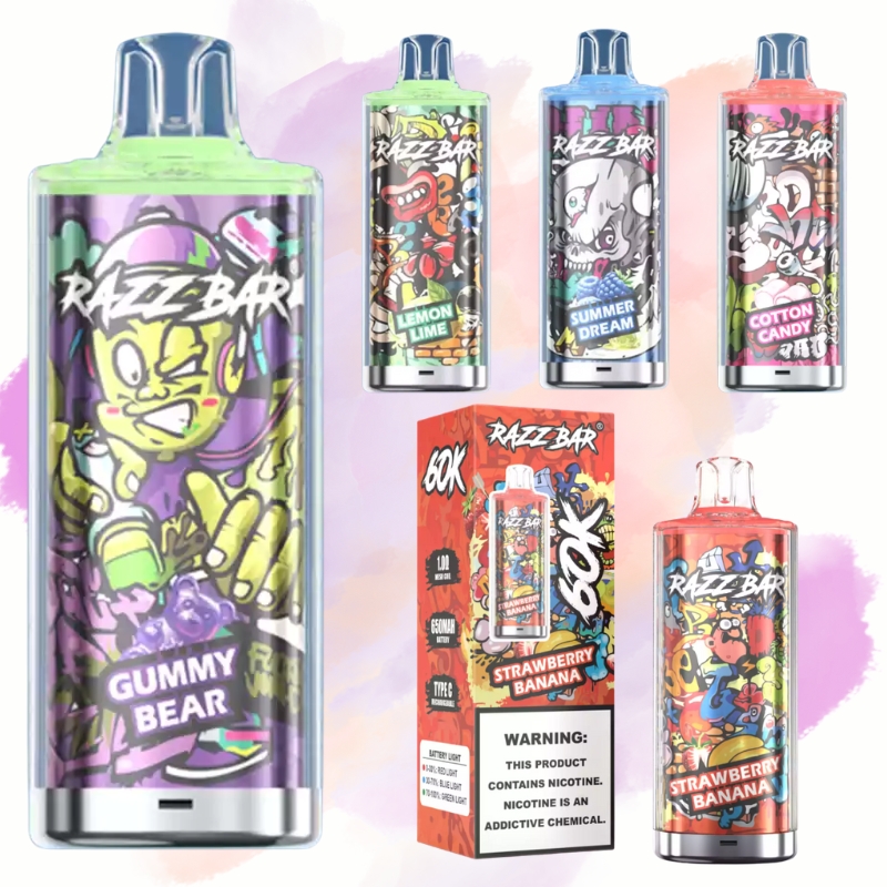 Puff Razbarr Bar køb billig puff bar Razz Bar 60000 Crystal | pris €11,99 | Danmark